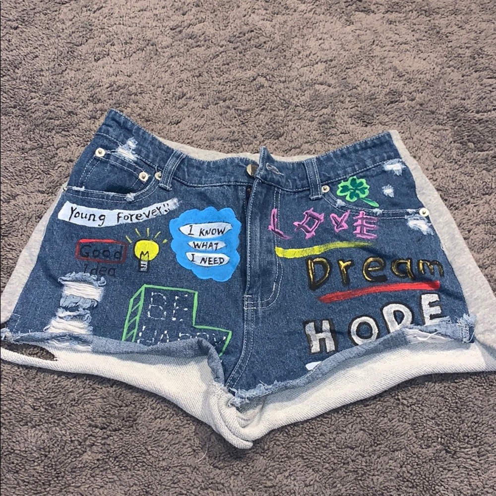 Shorts: Denim in the front; Comfy I’m the back
